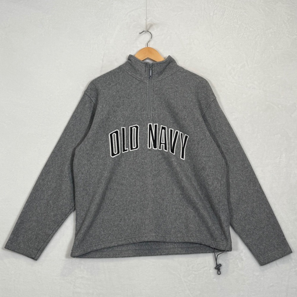 Old Navy Gray Quarter Zip Fleece Pullover Medium
